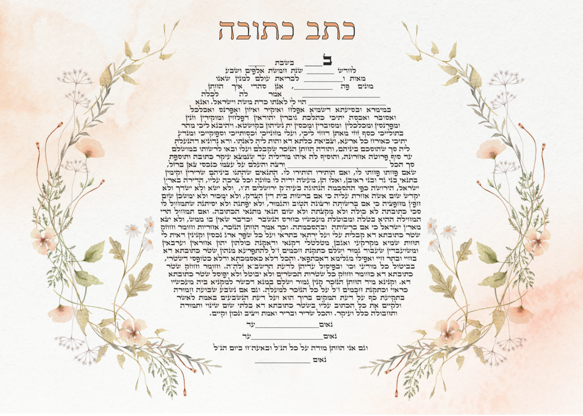 עיצוב הכתובה עת צמיחה